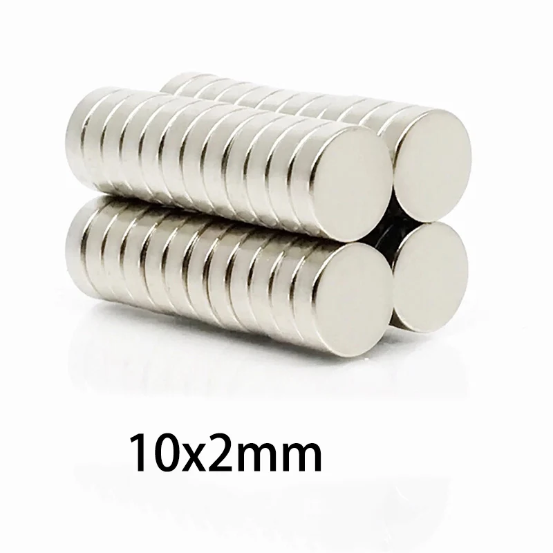 Grands aimants 10x2mm, disque Premium pour une utilisation polyvalente dans la maison, le Garage, les projets de bricolage scientifiques et sérieux, 10/20/50 pièces
