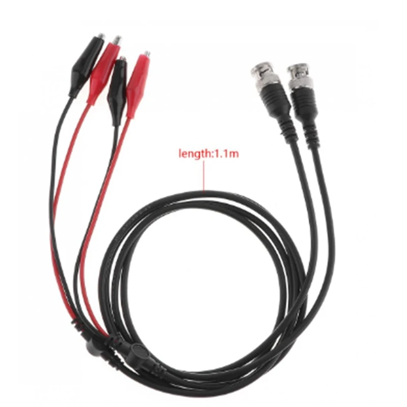 2Pcs BNC Q9 Male Plug To 35Mm Dual Alligator Clip Oscilloscope Test Probe Lead Cable Oscilloscope Measurement Accessory