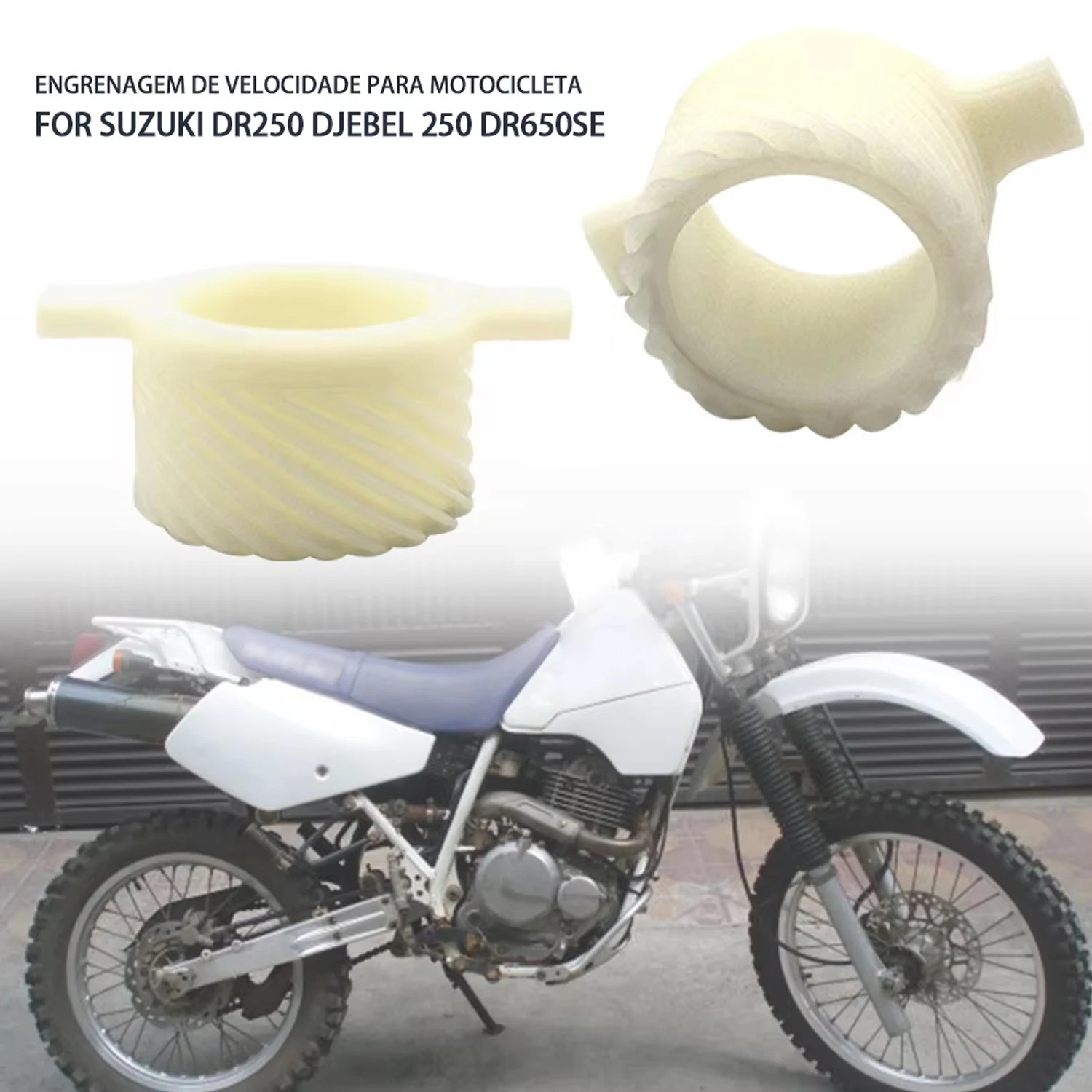 Motorbike White Speedometer Drive Gear Fit For Suzuki DR250 Djebel 250 Plastic Motorcycle Part