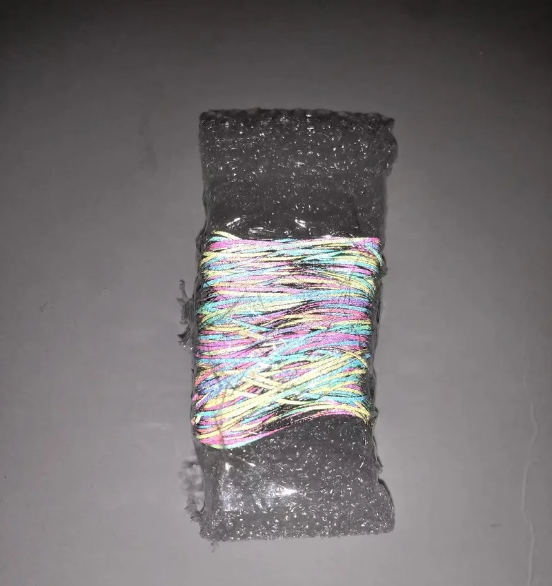 0.5mm Colorful Rainbow Reflective Thread Flat Silk Thread DIY Clothes Bag Garment Webbing Reflection Material