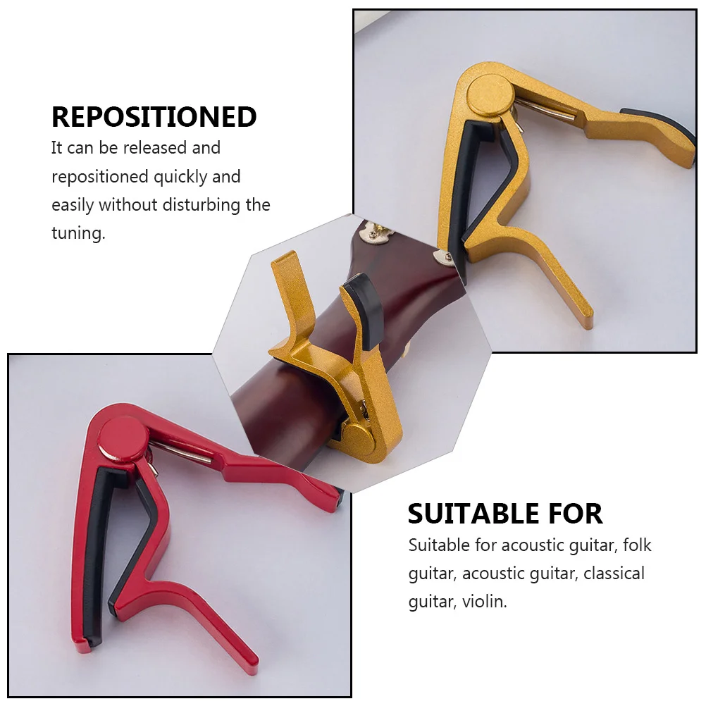 

5Pcs Guitar Capo Aluminum Alloy Professional Clip on Folk Acoustic Ukulele Banjo Mandolin Tuner Guitar Capo Change Tune Clamp