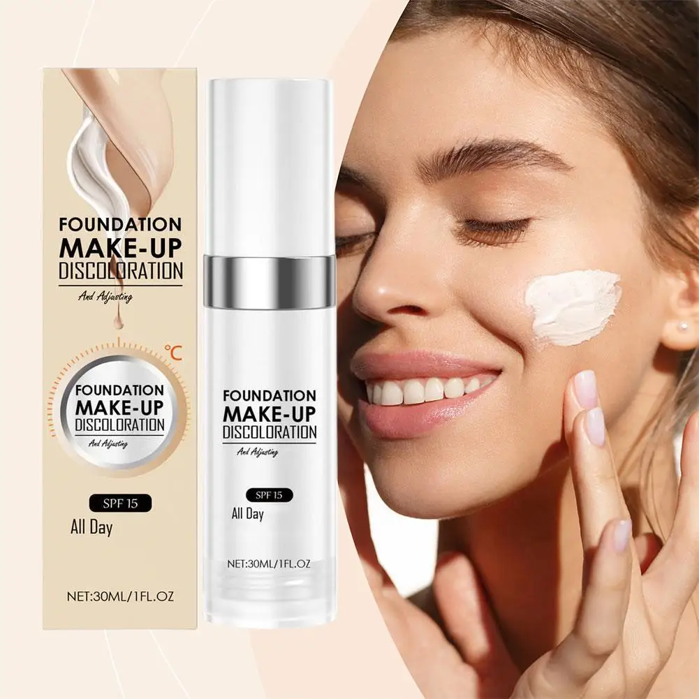 

Temperature-changing Foundation Liquid Natural Concealer Long-lasting Moisturizing Waterproof Covering Power Beauty Cosmetics