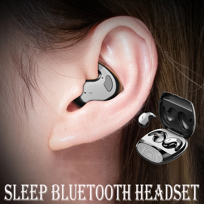 

MD528 Sleep Bluetooth Headset 5.3 New Slim Mini Earphones Noise Reduction Earbuds Digital Display Lasting Endurance Headphones