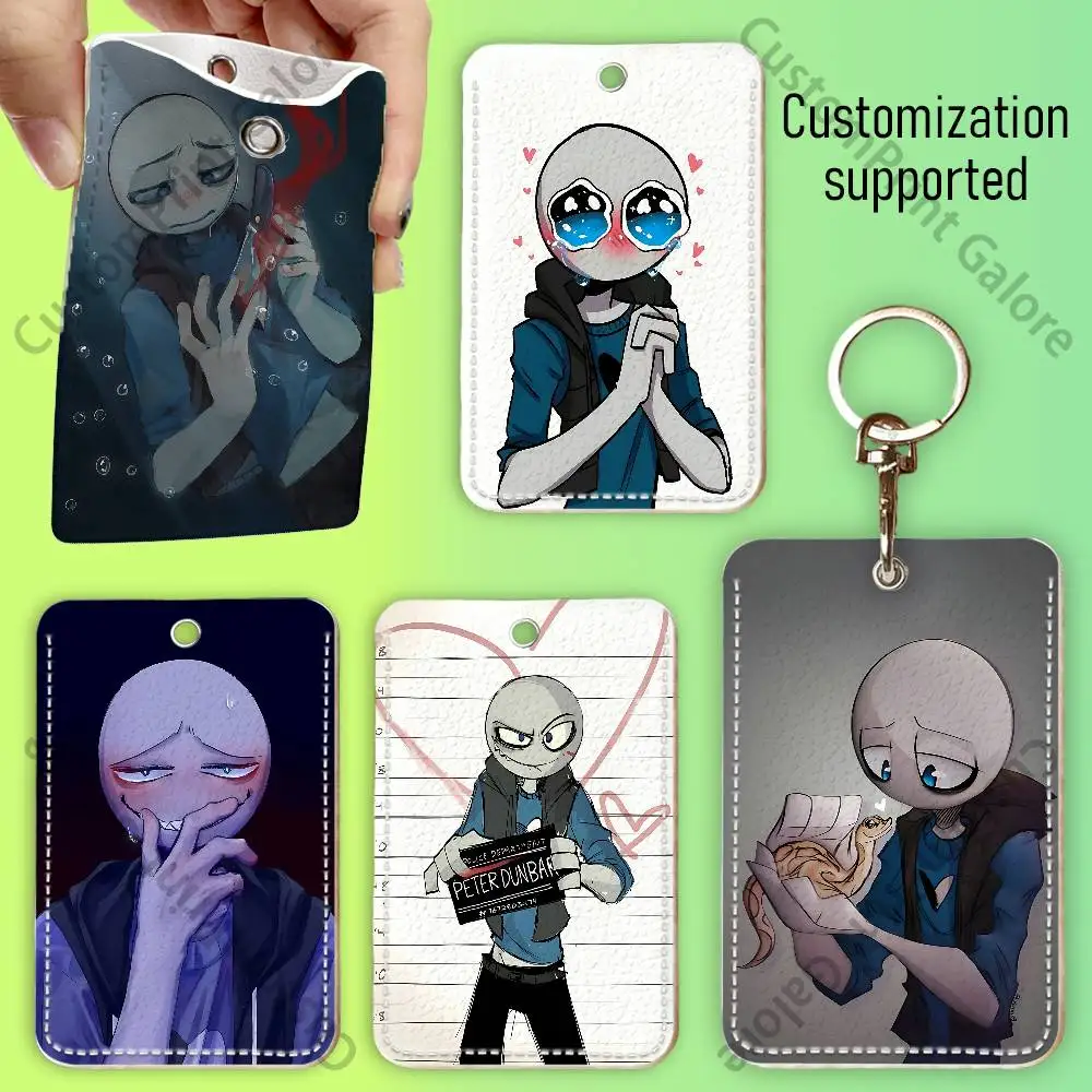 

Peter Your Boyfriend Premium PU Leather Card Holder Card Case with Metal Carabiner,Customizable Design for Daily Use