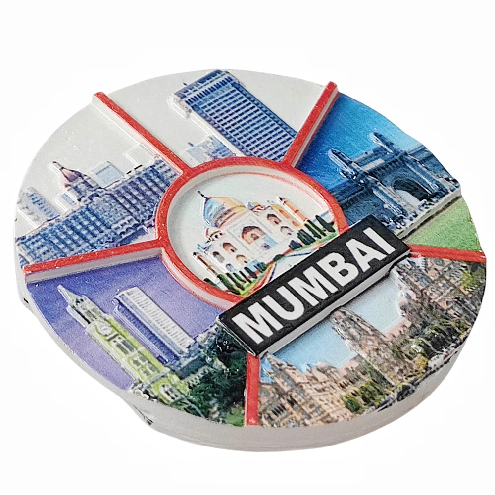 ثلاثية الأبعاد مومباي الهند مغناطيس الثلاجة هدية تذكارية الراتنج الثلاجة المغناطيسي ملصق جمع ديكور المنزل #5