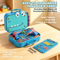351Pieces Children Tool Set Electric Drill Screw Nut Puzzle Toys Pretend Play Dinosaur Drilling Assembly Educational Toy Boy 5