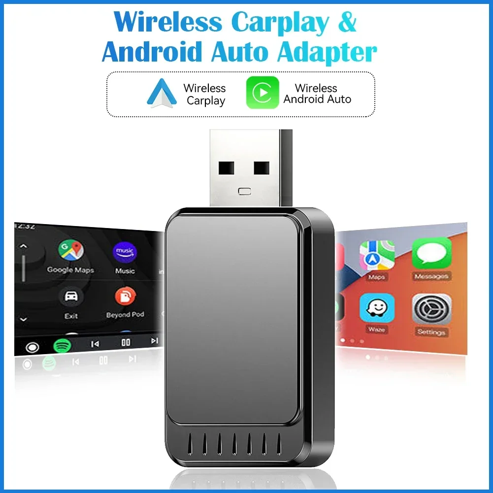 Adaptador Auto Android sem fio CarPlay, 2 em 1, Mazda, Subaru, Citroen, Audi, Mercedes, Kia, Ford, Opel, Volkswagen