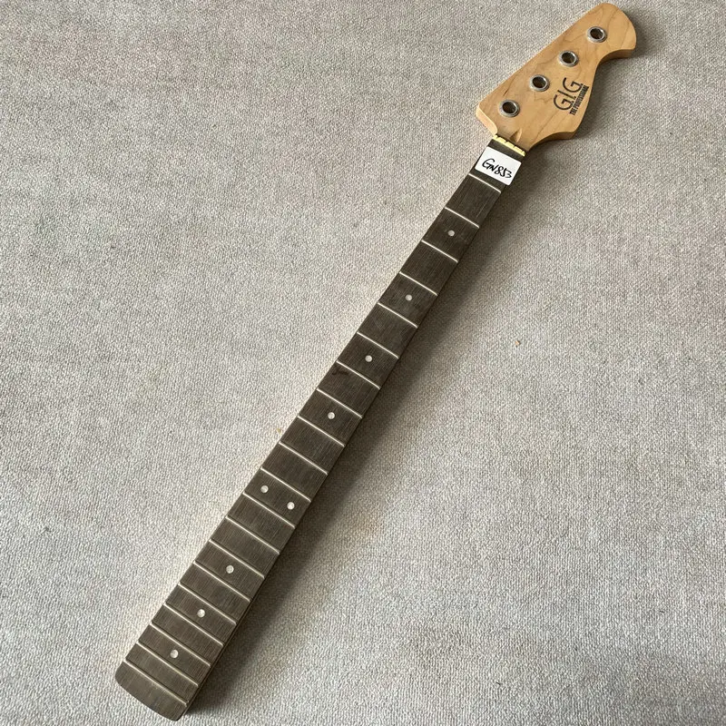 GN853  Custom Handmade Bass Unfinished 4 String Electric Bass Neck Maple with Rosewood Brand Items for Replace DIY Guitar Parts