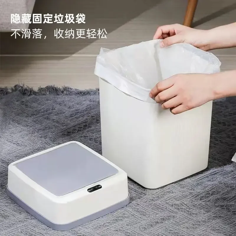 Smart Trash Can ABS Induction Lid 12L Premium Home Use Sensor Kitchen Living Room Bedroom Bathroom Toilet
