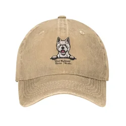 Classic Unisex Cotton Peeking Dog West Highland White Terrier berretto da Baseball adulto Westie cappello da papà regolabile per uomo donna Outdoor