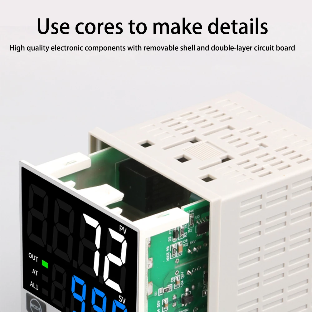 100-240V AC Digital PID Temperature Controller Relay/SSR Output + K/E/J/N Thermocouple Four Input Mode for Heating Machines Tool