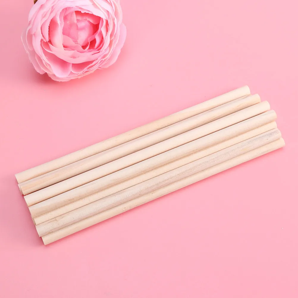 

50Pcs Wooden Round Dowel Rods Precise DIY Woodcraft Sticks for Woodworking Handmade Craft Accessories and Projects