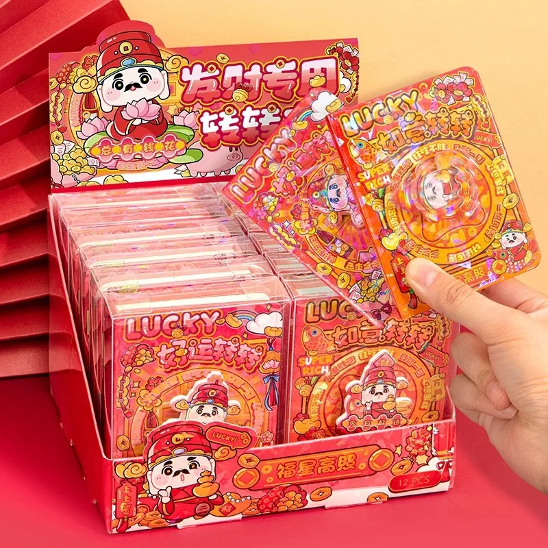 Customized. Acrylic Rotary Table Notebook Customized New Year Blessing Good Luck Q Version God of Wealth Portable Record Po