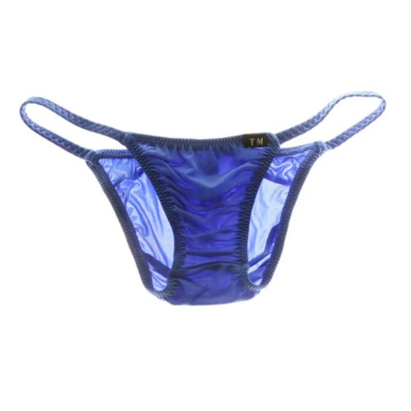

Men's Low Waist Nylon Bikini Briefs Ruched Thin Fabric High Elastic Breathable Underwear