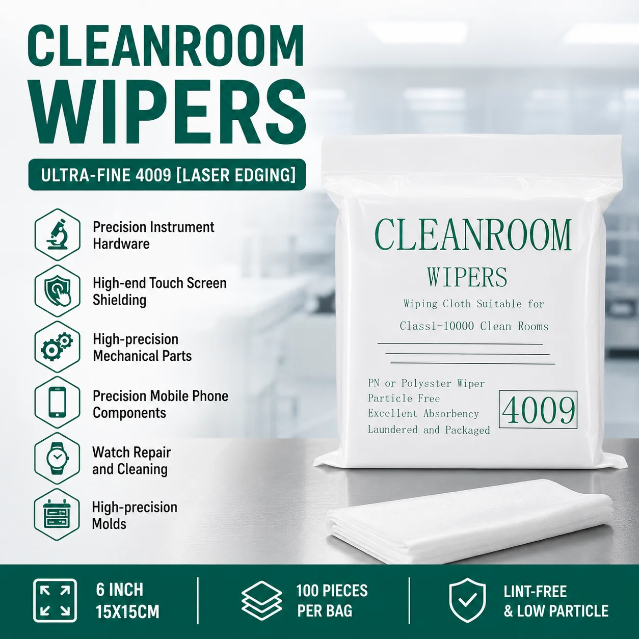Anti-static Microfiber Dusting Cleaning Cloth Dust-Paper Cleanroom Wiper Microscope Phone PCB Electronic LCD Repair