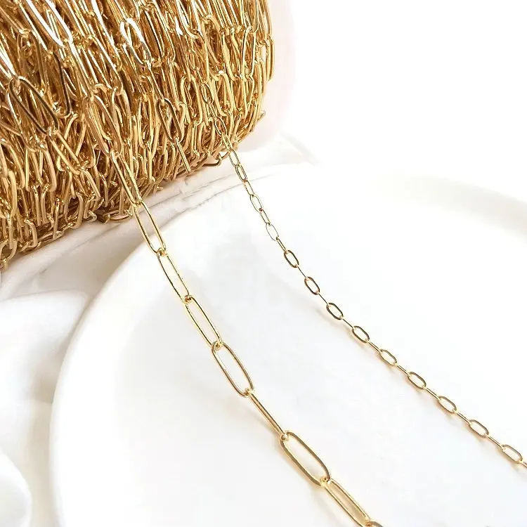 1 Meter 14K Gold Color Plated Long Oval Shape Necklace Chains Jewelry Chains Jewelry Making Supplies Diy Findings Accessories