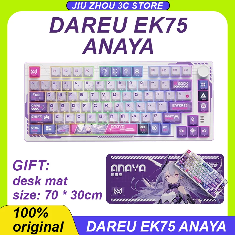 

Dareu Ek75 Anaya Elia Mechanical Keyboard 3 Mode Wired 2.4g Wireless Bluetooth Gasket Hot Swap 75% 80keys Rgb Pbt Gamer Keyboard