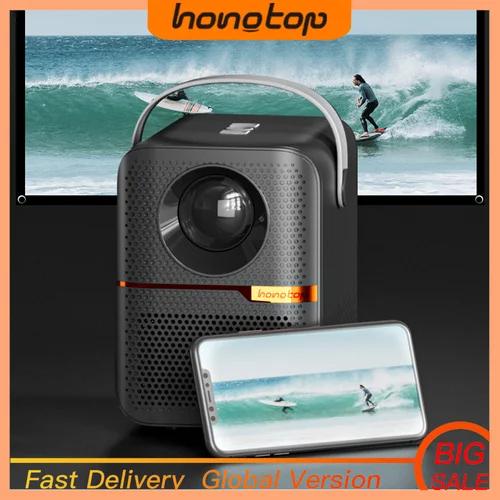 HONGTOP-proyector portátil P10, dispositivo de TV inteligente, WIFI, 1080P, Android, 4GB, 64GB, enfoque eléctrico, versión Global