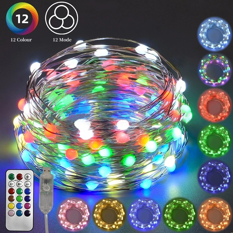 10M 20M USB LED String WS2812B RGB Dream Color Addressable Individually Fairy Lights Christmas Wedding Party Decoration