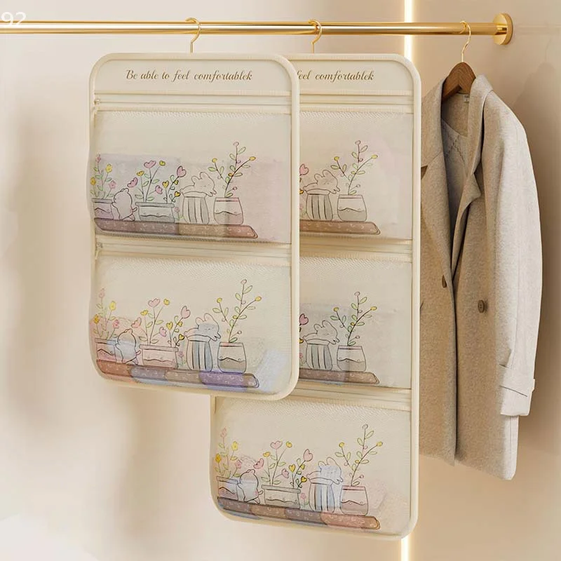 متعددة الوظائف متعددة الطبقات تخزين شبكة حقيبة توفير مساحة سعة كبيرة الملابس الداخلية الجوارب تخزين أكياس أكياس النثرية #2