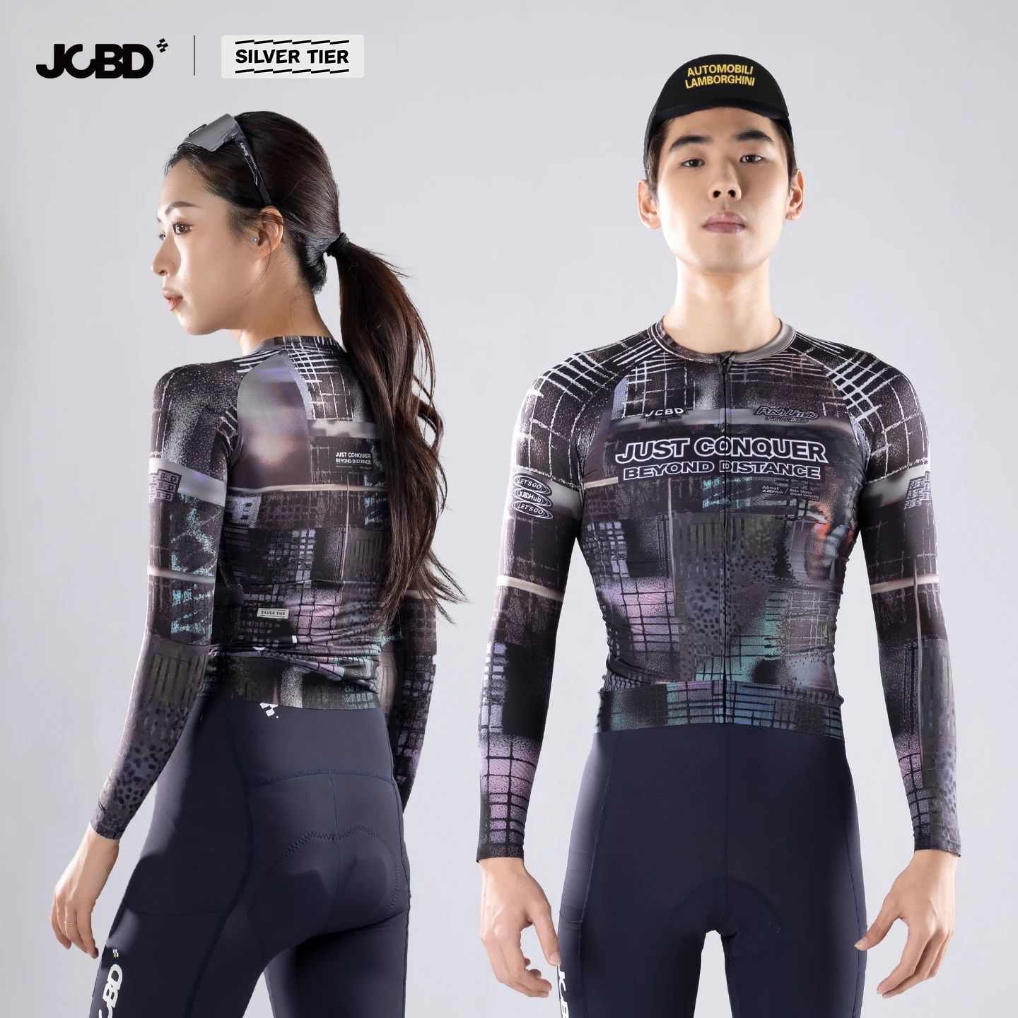 JCBD Autumn Cycling Jerseys Thin Fleece for Women Men Long Sleeve Thermal Breathable Lightweight Stretch Quick Dry Slim Fit