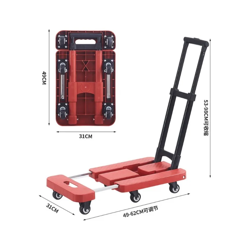 عربة قابلة للطي، شاحنة سحب محمولة قابلة للطي، عربة تسوق مسطحة للأمتعة المتحركة #6
