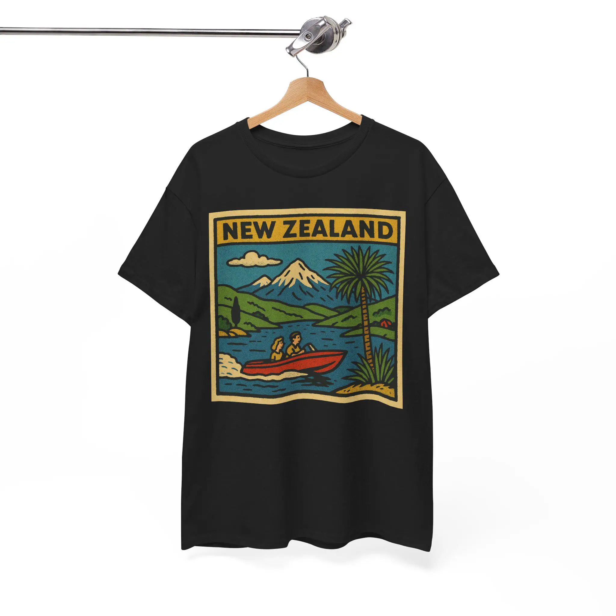 New Zealand Comic T Shirt Unisex Retro Style | Vintage Kiwi Skyline Tee | Bold Streetwear Travel Gift |