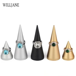 Metal Ring Cone Holder Finger Stand Jewelry Display Organizer Showcase Counter Top Jewellery Ring Presenting Storage Tower Rack