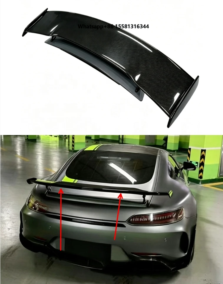 GTR PRO Style Dry Carbon Fiber Rear Wing Spoiler for Benz  GT High Quality Upgrade Body Parts