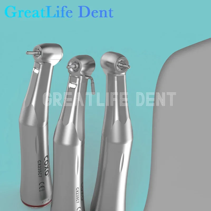 

GreatLife Dent COXO CX235 C7-5/6 1:5 Speed Increase Led External Water Dental Low Speed Handpiece Led Contra Angle 1:5 Handpiece