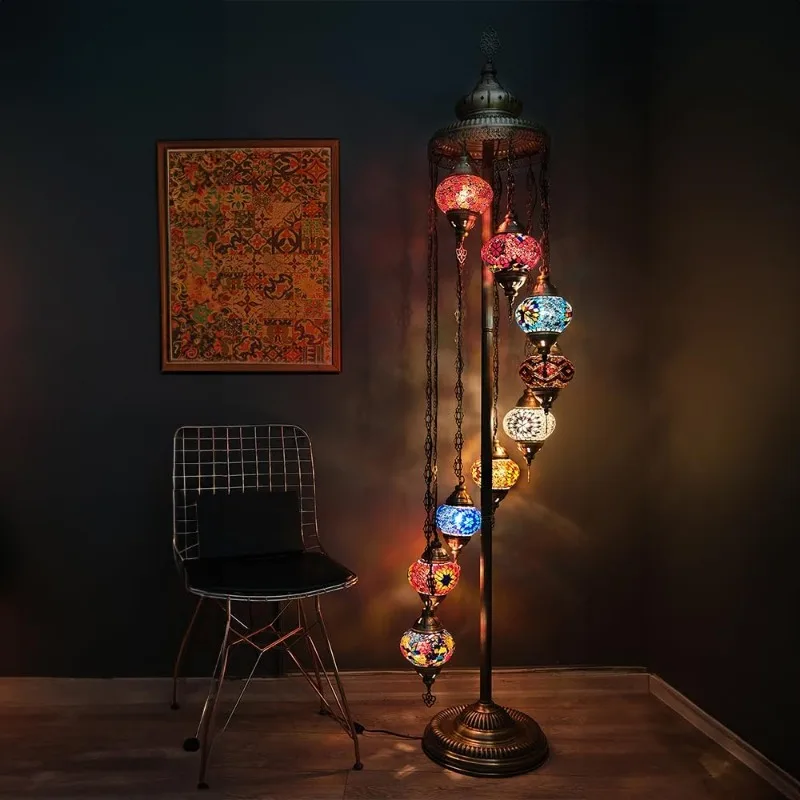 

Globe Mosaic Floor Lamp, Mosaic Standing Lamp 9 Globe Mosaic Moroccan Lamps Floor Lamp for Decorative Home