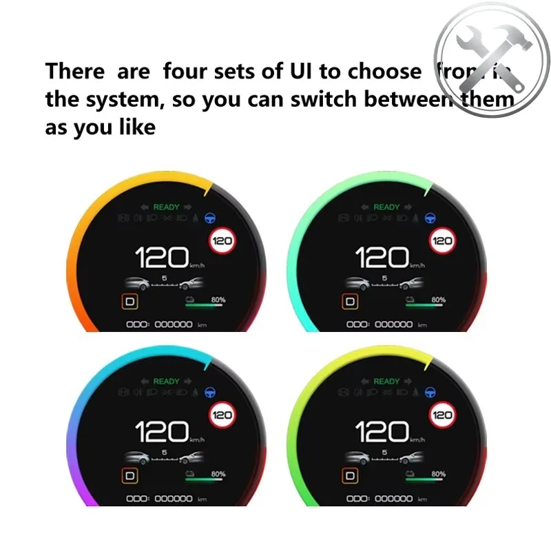 

MEKEDE LINUX System Smart Digital Speed Dashboard Driver Mini Information LCD Display Mileage Speed Auto Parts for Model 3/Y