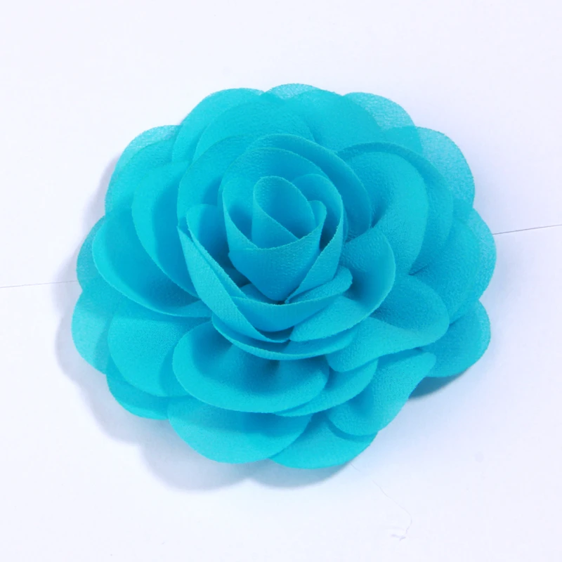 5Pcs 8cm Petals Poppy Chiffon Fabric Artificial Flowers for Wedding Dress Hats Headband Brooch DIY Home Decor Craft Projects