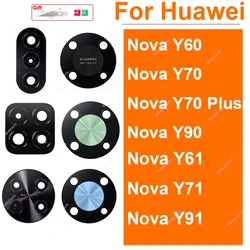 Rear Camera Lens For Huawei Nova Y60 Y61 Y70 Y71 Y90 Y91 Plus Big Small Back Camera Lens Glass with Adhesive Parts