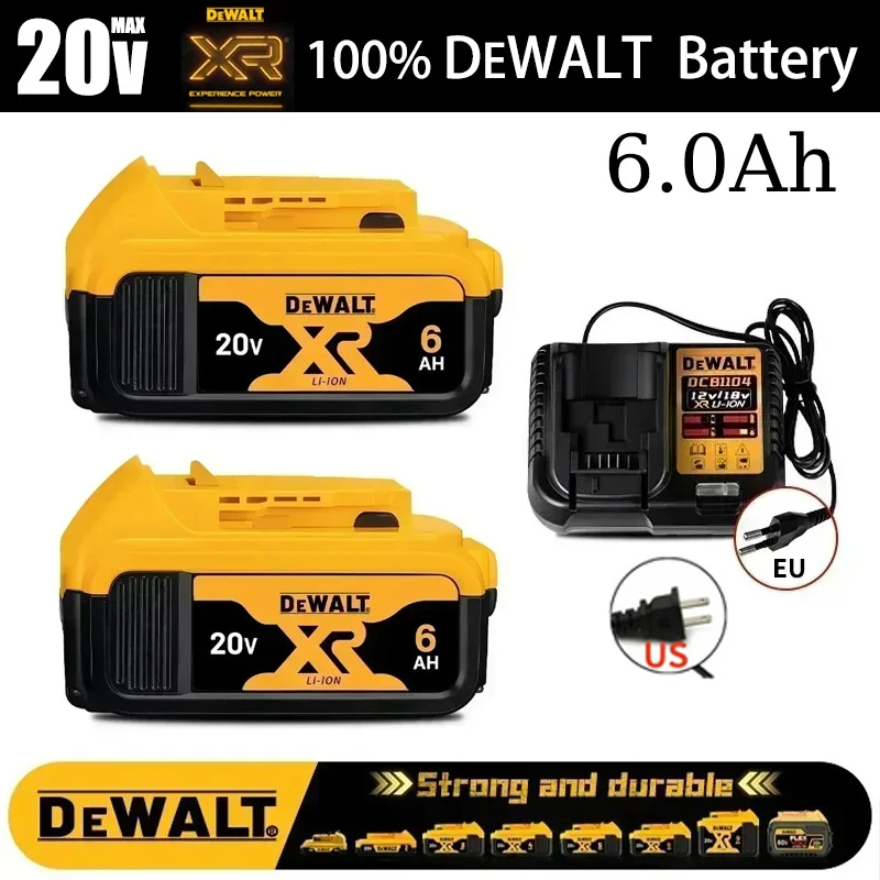 100% Original DeWalt 20V MAX Battery 6.0Ah DCB206, DCB200 DCB184 DCB182 First Choice Li-ion Battery For 20V MAX Series Tools