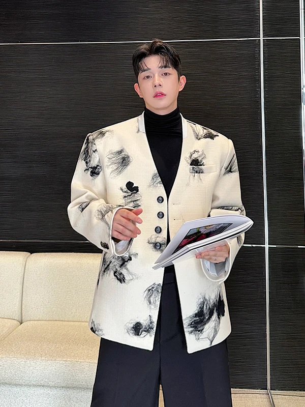 

Autumn Winter V-Ne Heavy Bla Lace Emed apel Svel Suit Jaet Ele Casual Striped Pattern