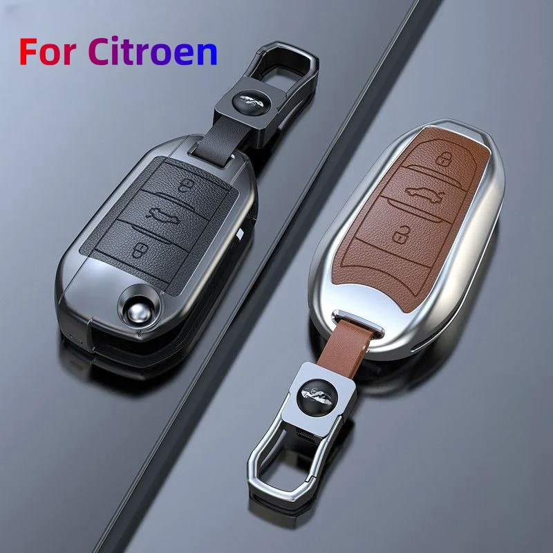 

Car Key Cover Zinc Alloy Keycase For Citroen C3 C4 C5 C6 X7 C8 Picasso Berlingo Elysee Cactus Xsara Car Keychain