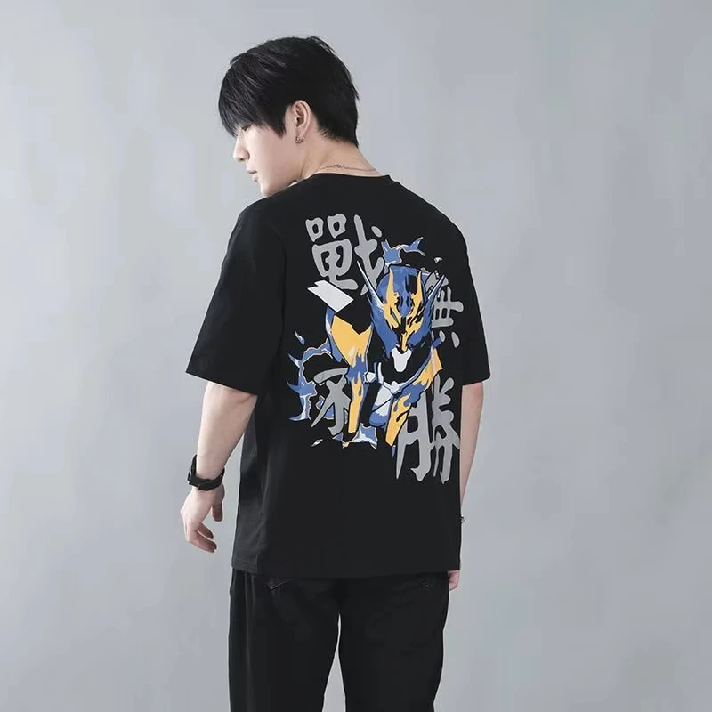 

Mo Yu Kamen Rider Build Kroz Мужская летняя повседневная хлопковая дышащая футболка для пар Kamen Rider Топ с принтом Cross-Z