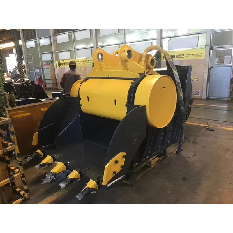 Hydraulic Rock Crusher Bucket Excavator Attached Concrete Crushing Bucket for Construction Site Waste Recycling Customizable
