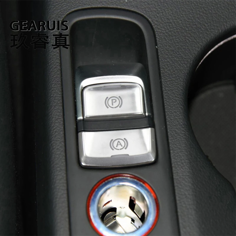 Car Styling For Audi Q3 8U 2013-2018 Power Electronic Parking Brake Handbrake Auto Switch Button decoration Cover Sticker Trim