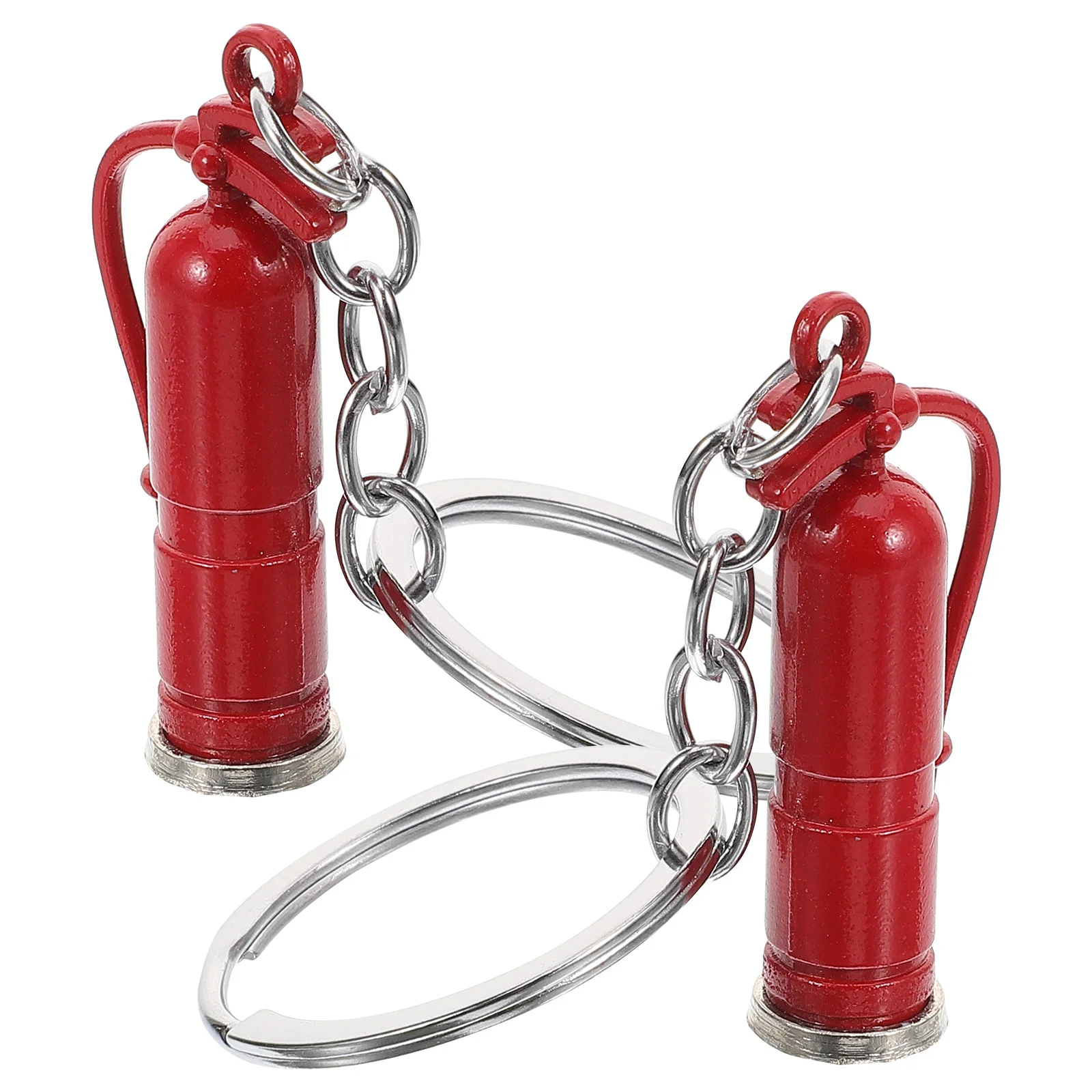 2 Pcs Firefighter Gift Bag Decor Alloy Keychain Backpack Metal Pendant Zinc Decorative Hanging Rings