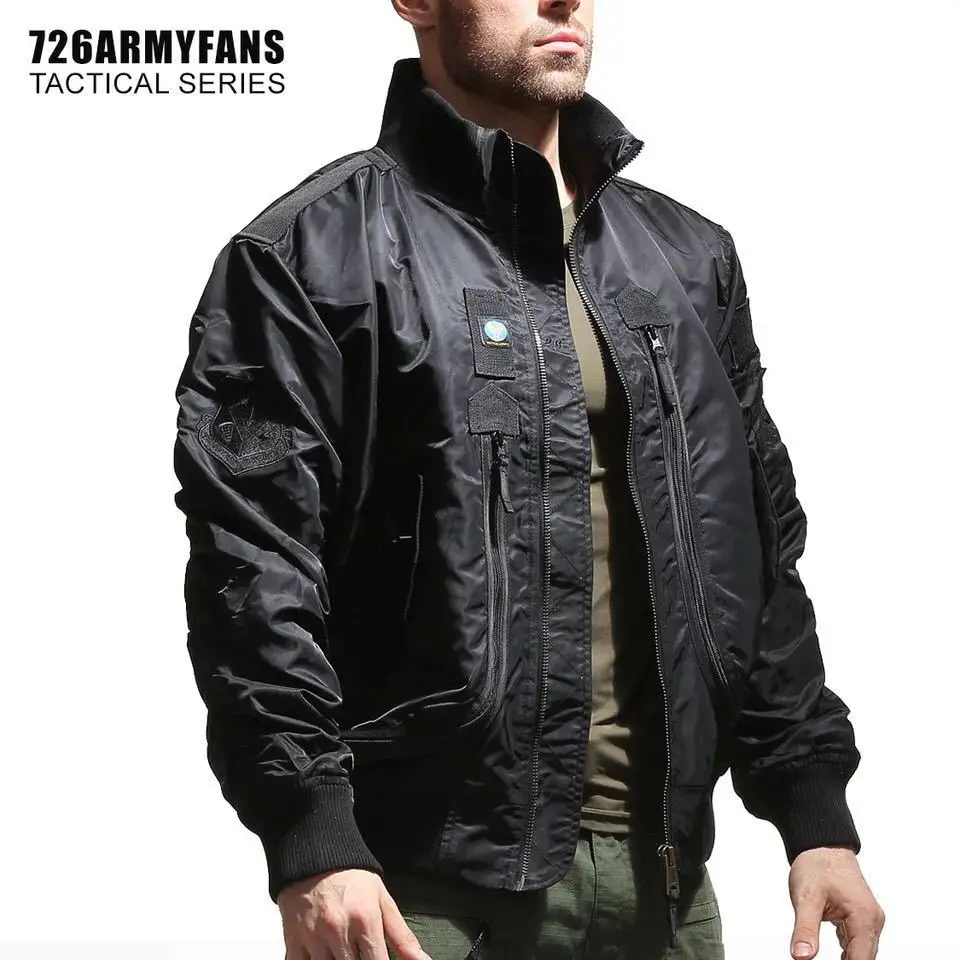 Spring and Autumn Air Force Pilot Jacket Men\'s American Outdoor Waterproof Baseball Jacket Retro Stand up Collar Jacket Short Hi