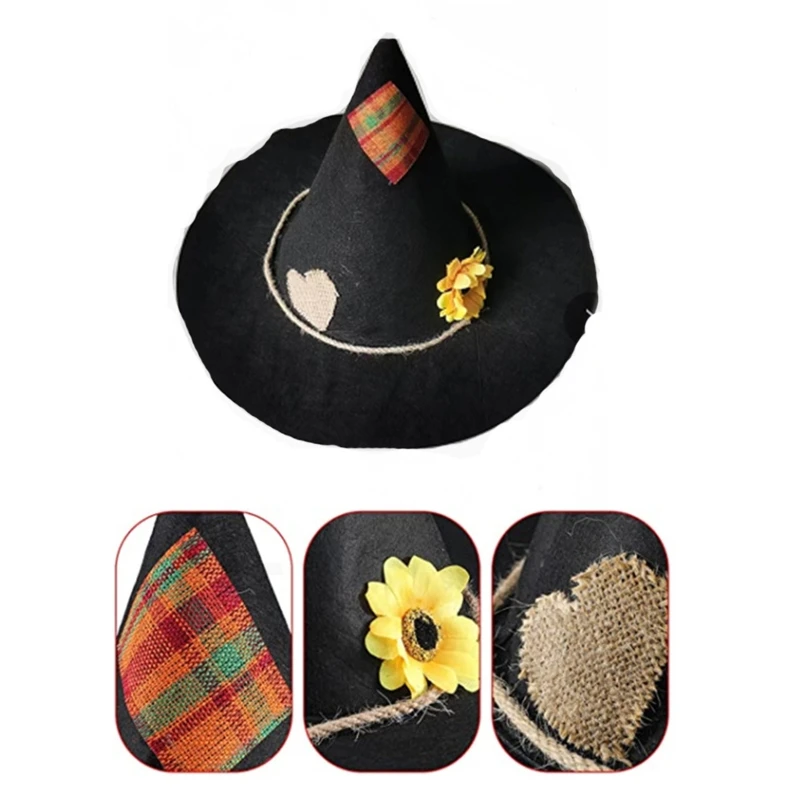 Y166 Sombrero espantapájaros, accesorio disfraz espantapájaros, sombrero mago para adultos, hombres,