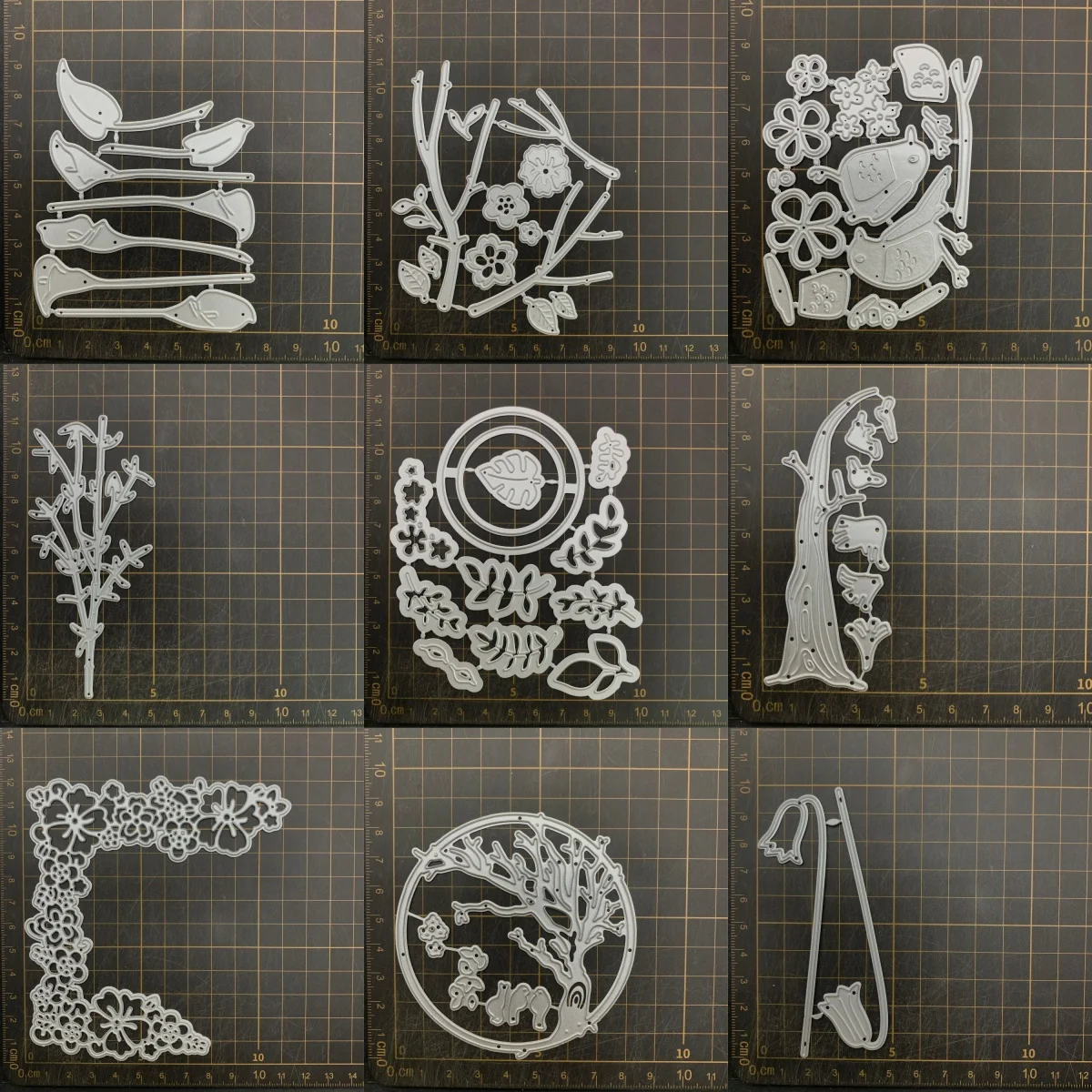 

9 видов металлических вырубных форм для цветов, листьев и деревьев, трафареты для скрапбукинга, декоративного тиснения и рукоделия