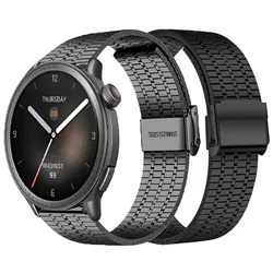 22mm pulseira para amazfit equilíbrio relógio inteligente pulseira de aço inoxidável para amazfit gtr 4 3 2 cinta para amazfit bip 5 banda cinto