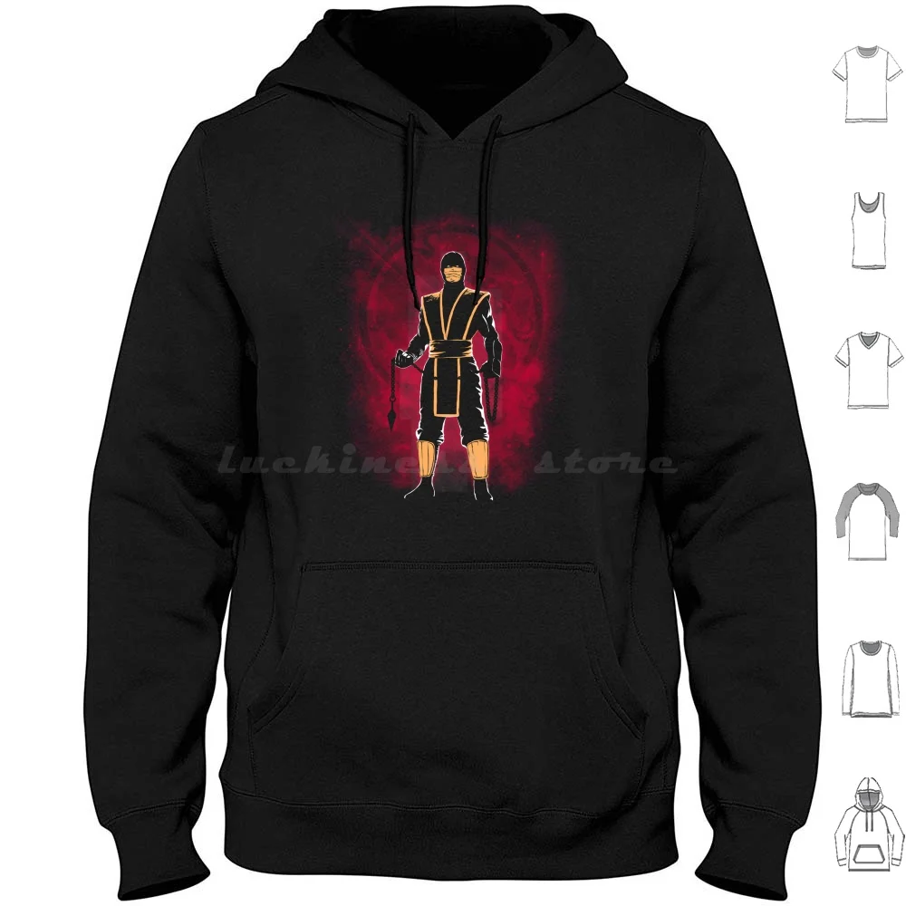 Hellfire Hoodie Cotton Long Sleeve Scorpion Mortal Kombat Raiden Gaming