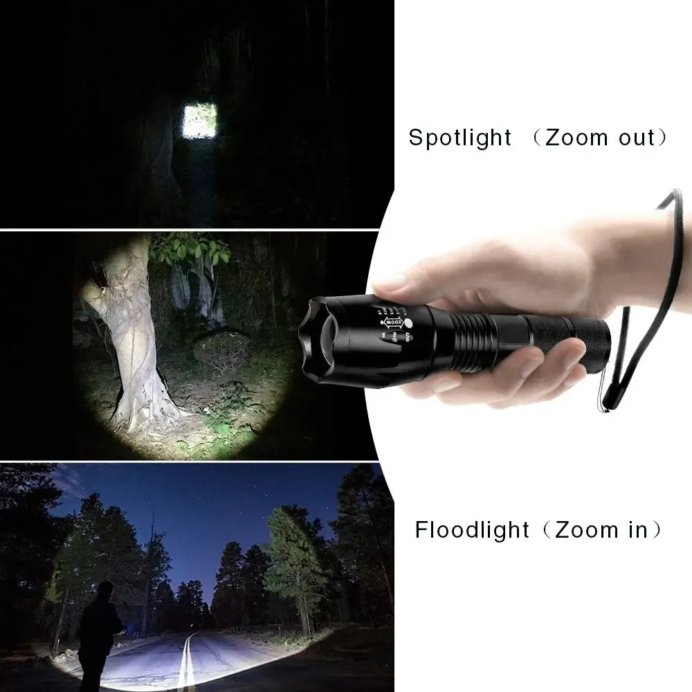 Long Lasting Rechargeable Lamps High Power Led Flashlight Lanterna Very Strong Flashlight Work Light Self Defense Portable Lamp