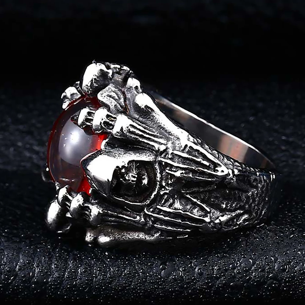 Fashion Creative Stainless Steel Evil Eye Dragon Claw Skull Rings For Men Women Personality Punk Rock Jewelry Gifts Dropshipping