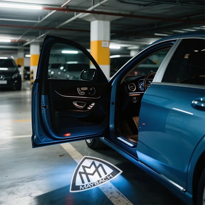 شعار جهاز عرض الباب LED - لملحقات تزيين نماذج Mercedes E W212/W213، C W205، A W177/V177، GLA/GLC، GLK W166 وAMG #2