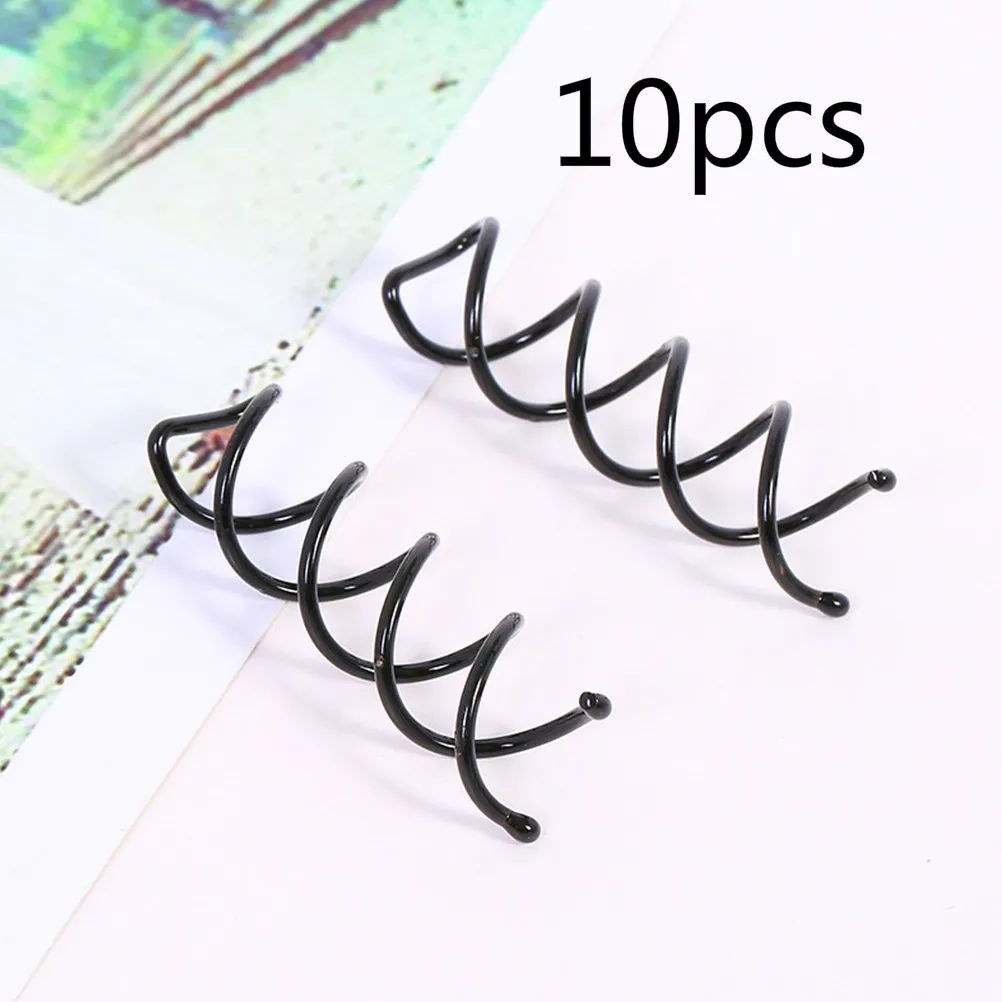 

10 Pcs Clips for Hair Dryer Spiral Bobby Pins Round Head Style Black Screw Miss
